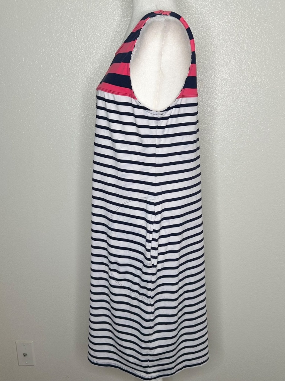 Tommy Bahama Womens Striped Swim Tank Dress Coverup Size L Pockets - Picture 5 of 10